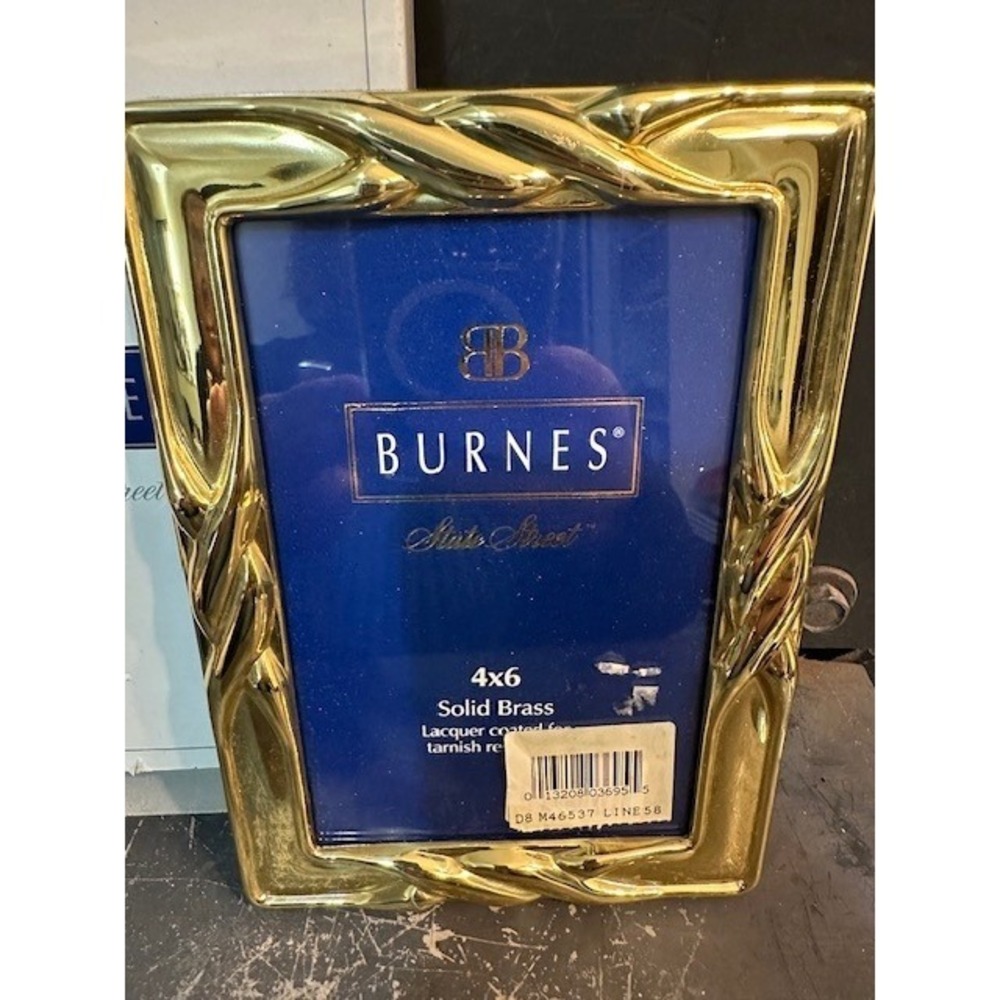 Burnes of Boston‎ State Street 4x6 Solid Brass Picture Frame Twisted Rope Gold